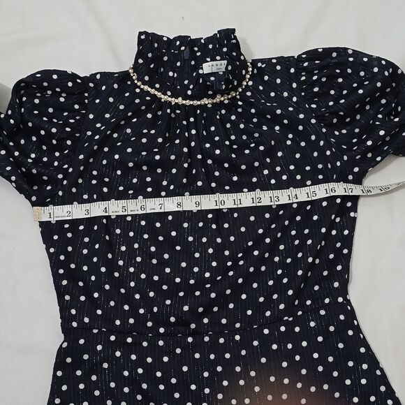 Sandro Pearl Crystal Polka Dot Mini Dress Size small (missing) - Picture 8 of 13